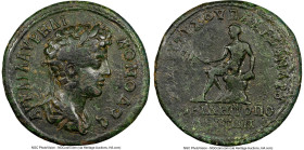 MYSIA. Miletopolis. Commodus (AD 177-192). AE (36mm, 21.80 gm, 7h). NGC Choice Fine 5/5 - 2/5, smoothing, scratches. Eutyches, son of Alexandrus, magi...