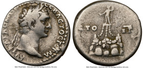 CAPPADOCIA. Caesarea. Domitian, as Augustus (AD 81-96). AR didrachm (21mm, 6.38 gm, 6h). NGC Fine 4/5 - 4/5. Dated Regnal Year 13 (AD 93/4). AYT ΔOMIT...