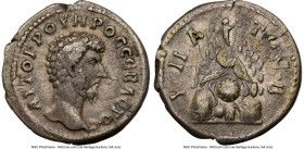 CAPPADOCIA. Caesarea. Lucius Verus (AD 161-169). AR didrachm (21mm, 6.52 gm, 6h). NGC VF 5/5 - 4/5, glue residue. Ca. AD 161-166. AYTOKP OYHPOC CЄBACT...