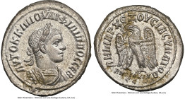 SYRIA. Antioch. Philip II, as Augustus (AD 247-249). BI tetradrachm (27mm, 12.50 gm, 7h). NGC MS 5/5 - 4/5. AD 249. AYTOK K M IOYΛI ΦIΛIΠΠOC CЄB, laur...