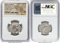 SYRIA. Laodicea ad Mare. Septimius Severus (AD 193-211). AR tetradrachm (25mm, 13.03 gm, 1h). NGC XF 4/5 - 3/5. AD 208. AVT•KAI•-CЄOYHPOC•-CЄ•, laurea...