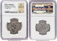 SYRIA. Laodicea ad Mare. Caracalla (AD 198-217). BI tetradrachm (29mm, 13.07 gm, 11h). NGC XF 3/5 - 4/5. AD 212-213. •ΑΥΤ•ΚΑΙ•-•ΑΝΤΩΝЄΙΝΟC•-•CЄ•, laur...