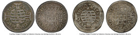Pair of Certified Pedro II Reis PCGS, 1) 160 Reis 1699 XF Details (Cleaned), Rio de Janeiro mint, KM88.1, LMB-133. REX E BRAS D. 2) 80 Reis 1696 VF De...