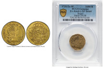 João V gold 1600 Reis 1731/2x-M XF Details (Ex. Jewelry) PCGS, Minas Gerais mint, KM125, LMB-268. Presenting an interesting re-punched date. HID098012...