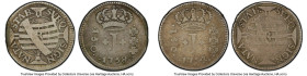 José I Pair of Certified 150 Reis PCGS, 1) 150 Reis 1758-R F Detail (Mount Removed), KM185, LMB-255. 2) 150 Reis 1754-R VG Detail (Mount Removed), KM2...