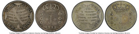 Pair of Certified José I 300 Reis PCGS, 1) 1758-R F Details (Tooled), LMB-265. 2) 1754-R VF Details (Repaired), LMB-261. Rio de Janeiro mint, KM186. H...