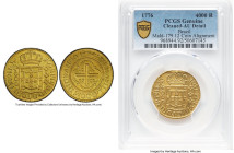 José I gold 4000 Reis 1776-(L) AU Details (Cleaned) PCGS, Lisbon mint, KM171.4, LMB-336. JOSEPHUS/DOMINUS variety. A popular date amidst US Colonial t...