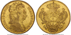 Maria I gold 6400 Reis (Peça) 1794-R MS61 NGC, Rio de Janeiro mint, KM226.1, LMB-532. Possessing a fine patina of honey-gold and bearing a flawlessly ...