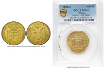 João Prince Regent gold 4000 Reis 1808/6-(B) MS61 PCGS, Bahia mint, cf. KM235.1 (unlisted overdate), cf. LMB-547 (unlisted overdate). Clear overdate a...