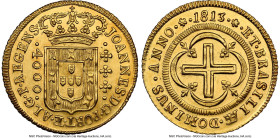 João Prince Regent gold 4000 Reis 1813-(B) UNC Details (Cleaned) NGC, Bahia mint, KM235.1, LMB-551. Mintage: 11,000. A well struck and free of wear su...