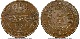João VI 20 Reis 1821-R AU58 Brown NGC, Rio de Janeiro mint, KM316.1, LMB-508. Cross on crown. HID09801242017 © 2024 Heritage Auctions | All Rights Res...