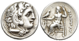 Kingdom of Macedon. Philip III Arrhidaios. Drachm. (17mm, 4.2 g) 323-319 BC. Kolophon. Struck under Menander or Kleitos, in the types of Alexander III...