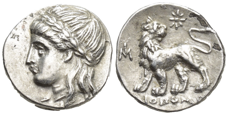 IONIA, Miletos. Circa 340-325 BC. AR Drachm (16mm, 3.4 g). Diopompo(s), magistra...