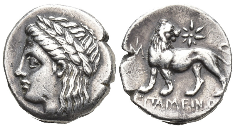 IONIA. Miletos.(Circa 353-323 BC). Drachm. (15mm, 3.4 g) Obv : Laureate head of ...