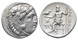 KINGS of MACEDON. Philip III Arrhidaios. 323-317 BC. AR Drachm (16mm, 4.2 g). In the types of Alexander III. Sardes mint. Head of Herakles right, wear...