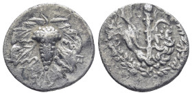 MYSIA, Pergamon. Circa 166-67 BC. AR Didrachm (20mm, 6.2 g). Cistophoric type. Struck circa 160-150 BC. Club draped with lion's skin; all within wreat...