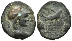 PHRYGIA. Apameia. AE (19mm, 5.6 g). Attaloy and Bianoros, magistrates. Circa 88-40 BC. Obv: Helmeted bust of Athena right. Rev: AΠΑΜΕΩN / ATTAΛOY / BI...