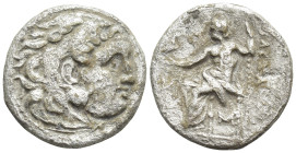 KINGS of MACEDON. Alexander III The Great.(336-323 BC).Lampsakos.Drachm. (17mm, 3.8 g) Obv : Head of Herakles right, wearing lion skin. Rev : AΛEΞANΔP...