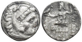 Kingdom of Macedon. Antigonos I Monophthalmos. Drachm. (18mm, 3.6 g) 310-301 BC. Lampsakos. In the name and types of Alexander III. Anv.: Head of Hera...