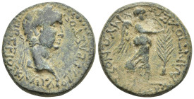 CARIA. Antioch ad Maeandrum.Claudius.(41-54).Ae. (18mm, 4.1 g) Obv : TIBEPIOΣ KΛAYΔIOΣ ΣEBAΣTOΣ. Laureate head right. Rev : MYΩNOΣ ΣYNAPXIA ANTIOXEΩN....