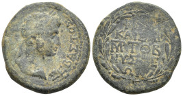Lydia. Nysa. Augustus 27 BC-AD 14. ΦΙΛΟΚΑΙΣΑΡ ΓΡΑΜΜΑΤΕΥΣ ΤΟ Β (Philokaisar, Grammateus for the second time) Bronze Æ (19mm., 5,2 g). ΣEBAΣTOΣ, laureat...
