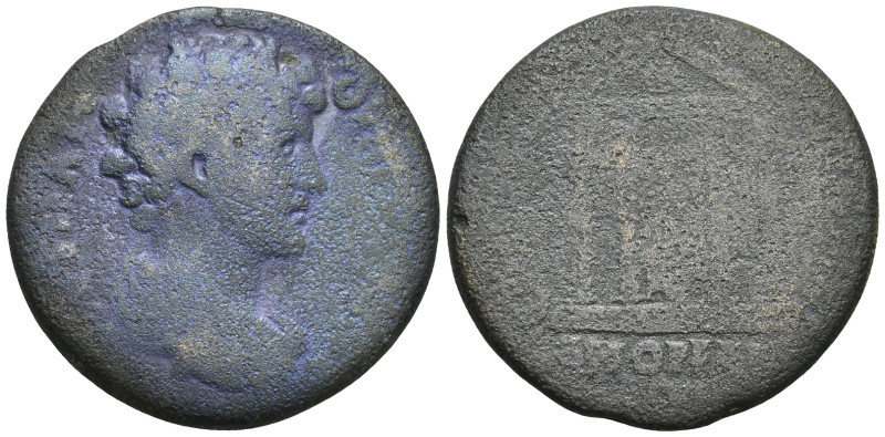 PHRYGIA, Amorium. Marcus Aurelius. As Caesar, AD 139-161. (9 Gr. 24mm.)
Bare-hea...