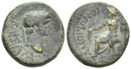 PHRYGIA. Amorion. Nero (54-68 AD). AE. (3.7 Gr. 16mm.)
Laureate head of Nero, right
 Rev. Zeus seated, left, with thunderbolt and sceptre