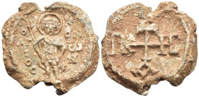 Konon, patrikios ca. VII/VIII cent.
 Άγιος – Κόνων, St. Konon standing facing
Monogram
The possible reading of the monogram allows the attribution of ...