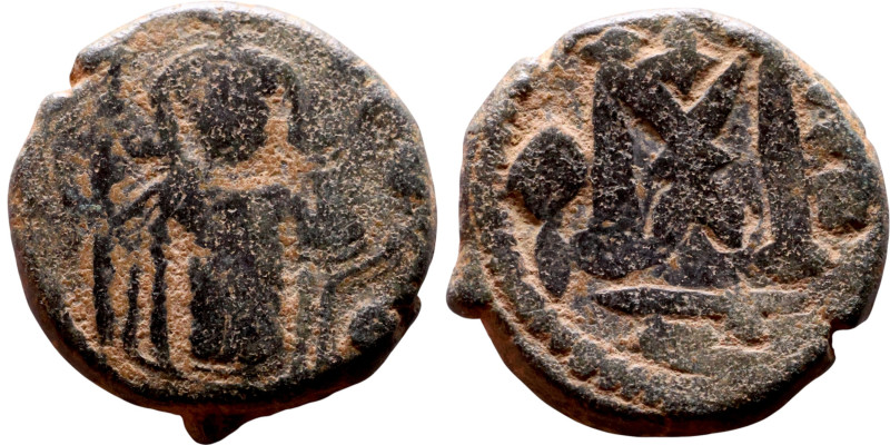 al-Malik ibn Marwan (687-705), Constans II style folis Obverse: Imperial figure ...