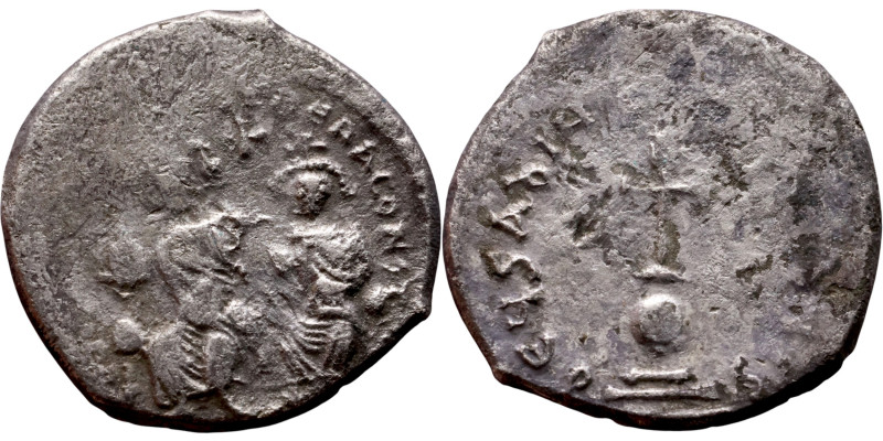 Heraclius and Hercalius. Constantine (610-641) Hexagram . Obverse: Heraclius on ...