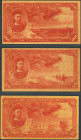 CHINA. Lot of 3 notes of 1, 5 and 100 Dollars. (1910ca). Ta Ching Government Bank Reproductions. (Pick: A79x). Less than Uncirculated.