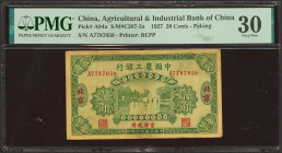 CHINA. 20 Cents. 1 February 1927. Agricultural and Industrial Bank of China. Peking. (Pick: A94a, SM: C287-3a). PMG30.