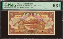 CHINA. 1 Yuan. 1 December 1926. Bank of Agriculture and Commerce. Specimen. (Pick: A118s, SM: N23-10). PMG63EPQ (as made wrinkles).