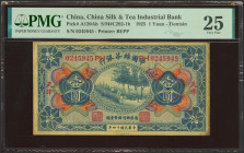 CHINA. 1 Yuan. 15 August 1925. China Silk and Tea Industrial Bank. Tientsin. (Pick: A120Ab, SM: C292-1b). PMG25.