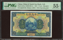 CHINA. 1 Yuan. 1 October 1921. China and South Sea Bank. Shanghai. (Pick: A121a, SM: C295-1a). PMG55EPQ.