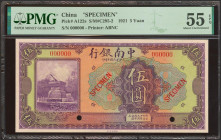 CHINA. 5 Yuan. 1 October 1921. China and South Sea Bank. Specimen. (Pick: A122s, SM: C295-2). PMG55EPQ.