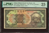 CHINA. 10 Yuan. 1924. China and South Sea Bank. Shanghai. (Pick: A125a). PMG25 (minor repairs).
