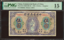CHINA. 5 Dollars. 15 January 1920. Commercial Bank of China. (Pick: 3b, SM: C293-42). PMG15.