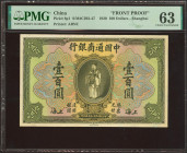 CHINA. 100 Dollars. 15 January 1920. Commercial Bank of China. Front proof. (Pick: 8p1, SM: C293-47). PMG63 (previously mounted, annotation).