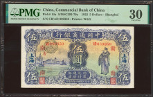 CHINA. 5 Dollars. June 1932. Commercial Bank of China. (Pick: 14aSM: C293-70a). PMG30 (ink stamps).