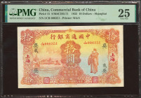 CHINA. 10 Dollars. June 1932. Commercial Bank of China. (Pick: 15, SM: C293-71). PMG25 (color added).