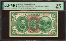 CHINA. 1 Dollar. 1 June 1912. Bank of China. Yunnan. (Pick: 25s, SM: C294-30r). PMG25 (paper pull).