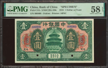 CHINA. 1 Dollar. September 1918. Bank of China. Fukien. Specimen. (Pick: 51fs, SM: C294-100c). PMG58EPQ.