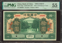 CHINA. 10 Yuan. September 1918. Bank of China. Tientsin. Specimen. (Pick: 53ps, SM: C294-102r). PMG55.