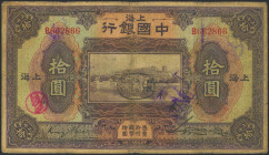 CHINA. 10 Yuan. 1924. Bank of China. Shanghai. (Pick: 62). Fine.
