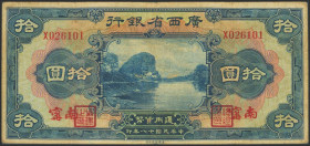CHINA. 10 Dollars. 1929. Provincial Bank of Kwangsi. Nanning. (Pick: S2341e). Very Fine.