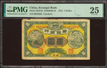CHINA. 1 Dollar. 1912. Kwangsi Bank. Liuchow. (Pick: S2351b, SM: K36-10). PMG25 (minor edge damage).