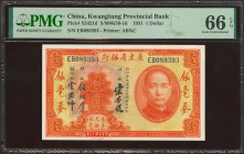 CHINA. 1 Dollar. 1931. Kwangtung Provincial Bank. (Pick: S2421d, SM: K56-1d). PMG66EPQ.