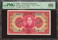 CHINA. 5 Dollars. 1931. Kwangtung Provincial Bank. Specimen. (Pick: S2414cts, SM: K56-11, Reference B82438 from the BNB). PMG66EPQ.