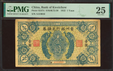 CHINA. 1 Yuan. 1 November 1922. Bank of Kweichow. (Pick: S2474, SM: K72-30). PMG25.